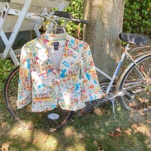 Rafaella Print Blazer Jacket - Size 6